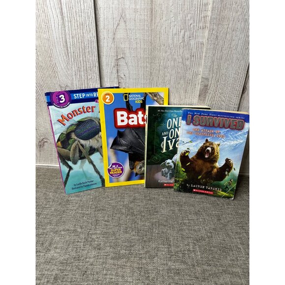 Scholastic Other - Set Of 4 Childrens Books: I Survived The One And Only Ivan Bats Monster Bugs